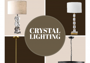 collage of various crystal lighting options